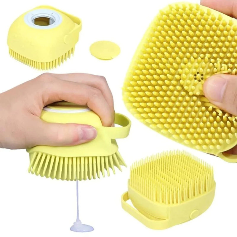 Kit Luva Tira Pelos + Escova Pet Silicone com Dispenser