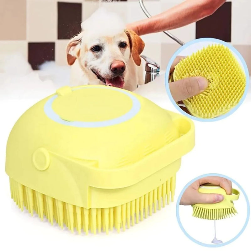 Kit Luva Tira Pelos + Escova Pet Silicone com Dispenser