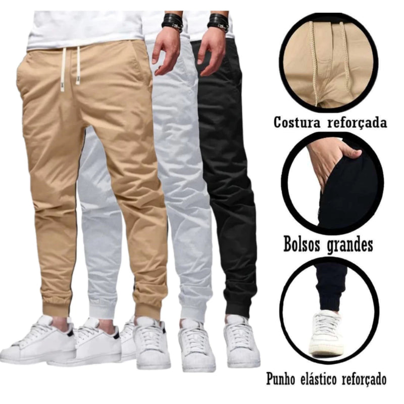 Calça Jogger Masculina Sarja Streetwear