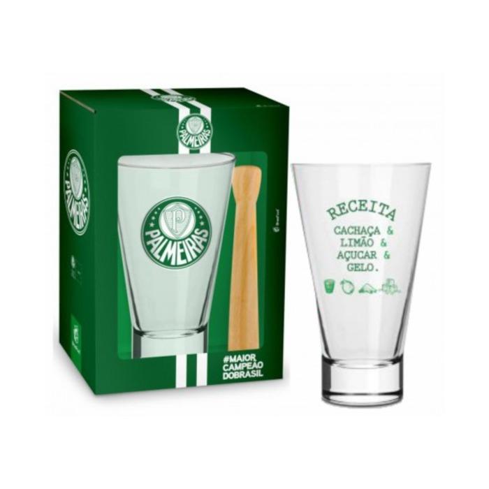 KIT COPO CAIPIRINHA COM SOCADOR LONG 400 ML PALMEIRAS