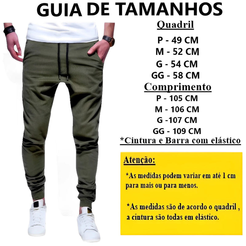 Calça Jogger Masculina Sarja Streetwear